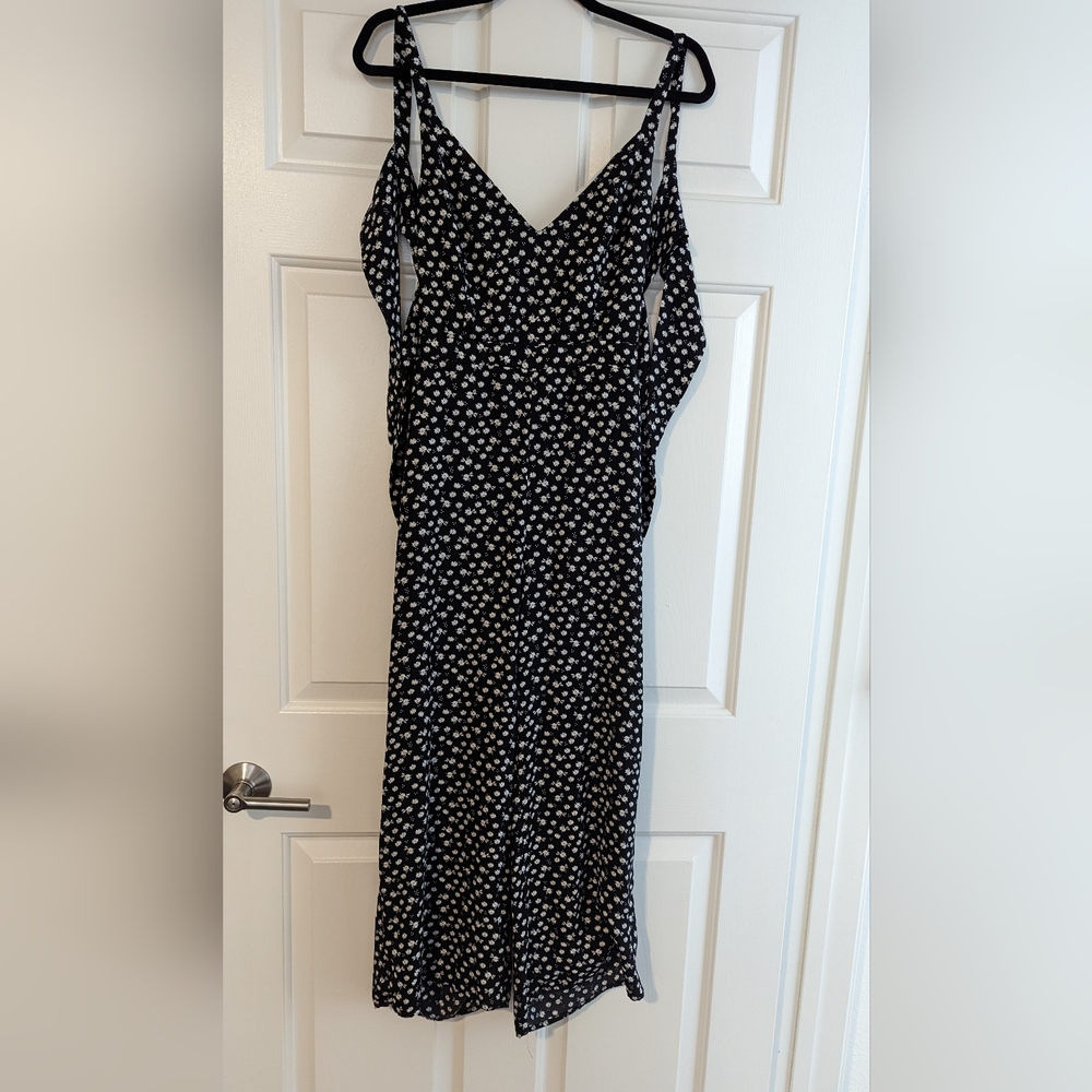 Black and White floral jumpsuit